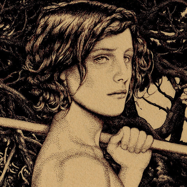 EP3 cover — pen-and-ink illustration of a figure holding a staff in a thorny wood.