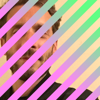 Andrea's Kit — portrait overlaid with colour stripes.